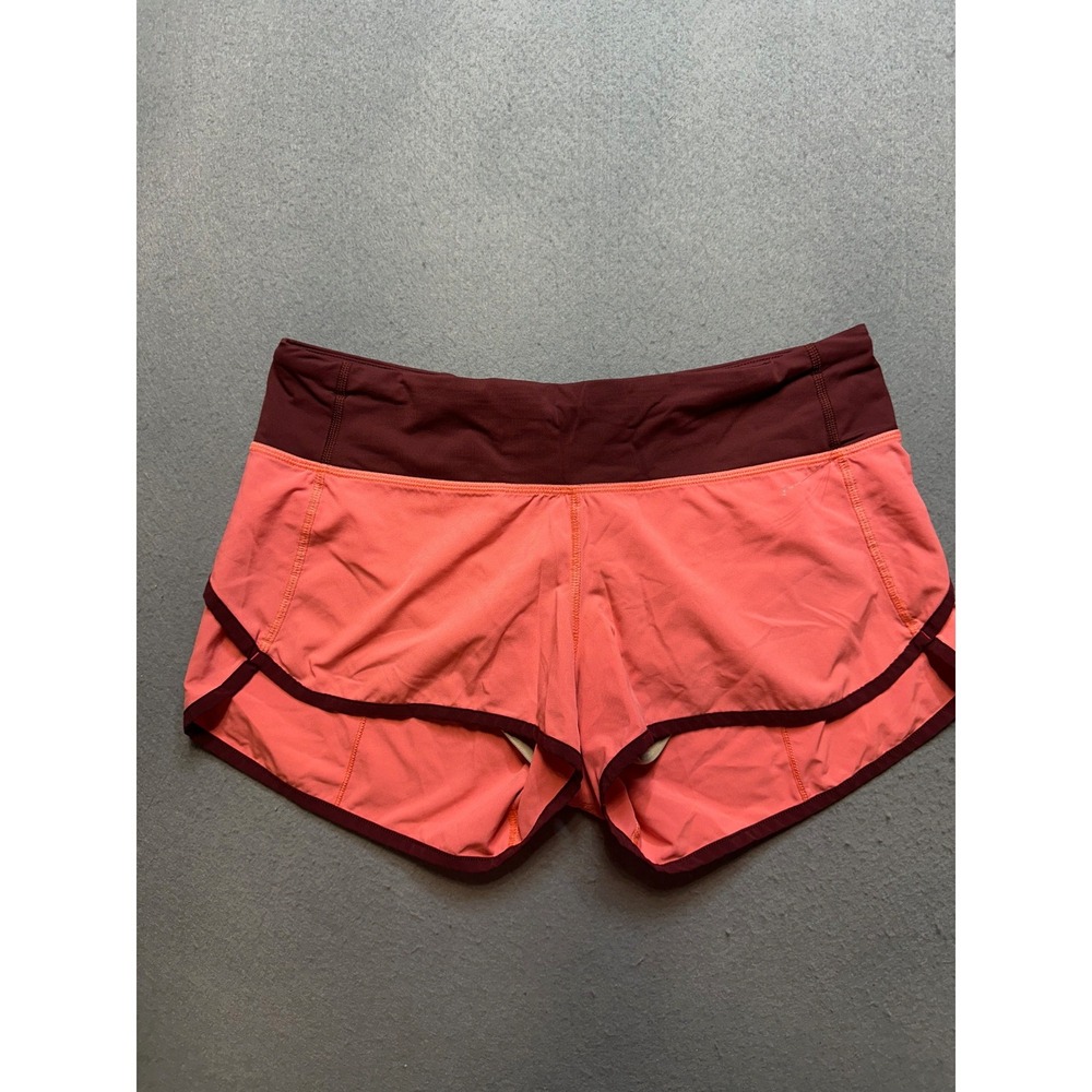 Lululemon Speed Up Shorts Coral Burgundy Low Rise Running Workout Size 6 - 80